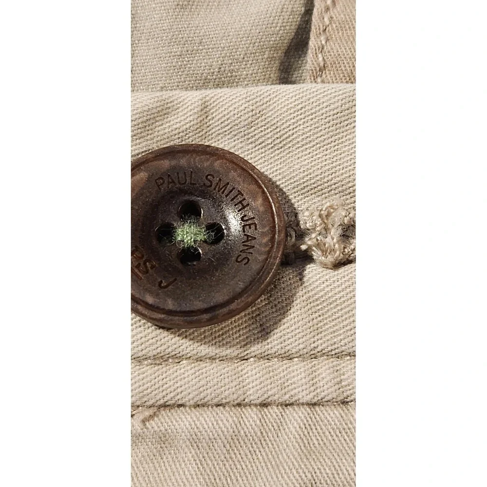 AllSaints Shorts Mens 32 Beige Chino Button Fly Flat Front Summer Casual - Picture 3 of 10
